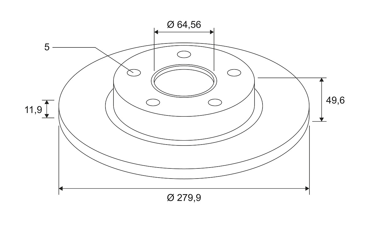 BRAKE DISC X1 WITH BRG REN TRAFIC II RR